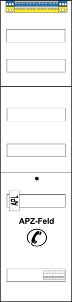Verteilerfeld 1-feldrig, 4r, H=1050mm, inkl. APZ 450mm S1, Stadtwerke München