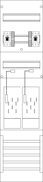 Zählerfeld 1-feldrig, H=1050mm, 2-eHZ, mit DS, 2 HSS, E16DS-HSS