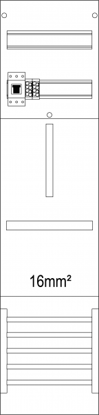 Zählerfeld 1-feldrig, H=1050mm, 1-3.HZ 16mm², 1 HSP, Z1B-16-HSP