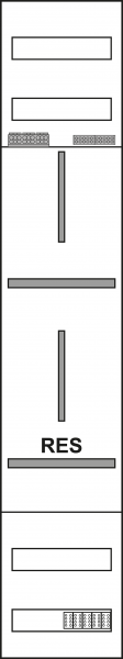 Zählerfeld 1-feldrig, H=1350mm, 1-3.HZ, 1 Res., 2 Hutsch. (UA), ZRB