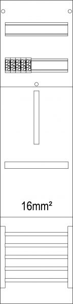 Zählerfeld 1-feldrig, H=1050mm, 1-3.HZ 16mm², Z1B-16