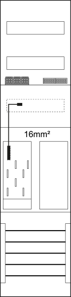 Zählerfeld 1-feldrig, H=1050mm, 1-eHZ 16mm² mit DS, 1 Res., ER6DS-16