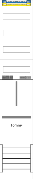 Zählerfeld 1-feldrig, H=1350mm, 1-3.HZ, 16mm², Vert. 3r, VZ6-16
