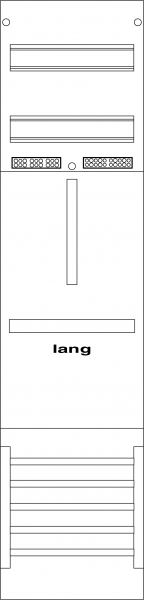 Zählerfeld 1-feldrig, H=1050mm, 1-3.HZ mit lange Kabel, Z1BL